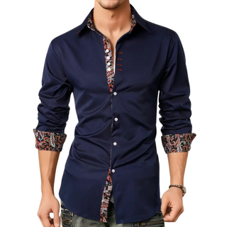 Herren Elegantes Langarm Hemd | Paisley