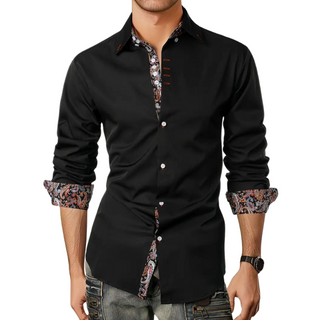 Herren Elegantes Langarm Hemd | Paisley