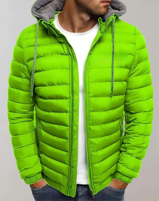 Herren Gesteppte Pufferjacke Mit Kapuze – Grün