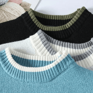 Herren Jacquard Pullover | Fransen Textur