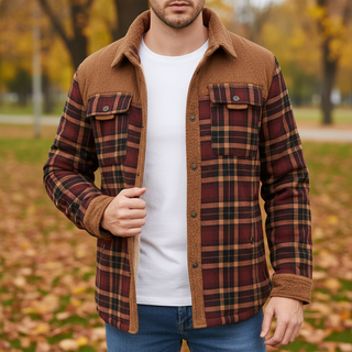 Herren Karierte Hemdjacke | Langarm