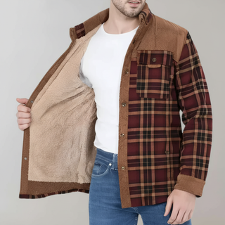 Herren Karierte Hemdjacke | Langarm