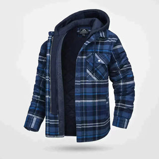 Herren Karierte Hemdjacke | Mit Kapuze