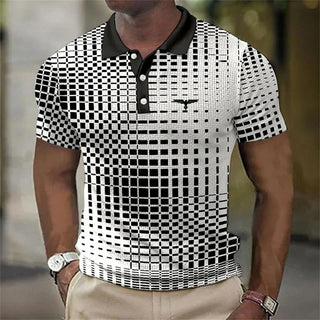 Herren Kariertes Poloshirt Kontrastkragen | Kurzarm