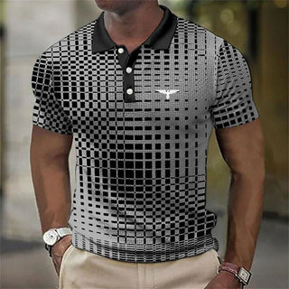 Herren Kariertes Poloshirt Kontrastkragen | Kurzarm