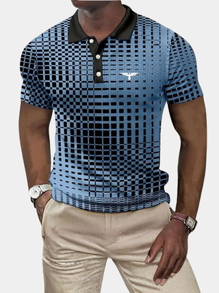 Herren Kariertes Poloshirt Kontrastkragen | Kurzarm