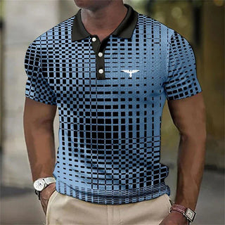 Herren Kariertes Poloshirt Kontrastkragen | Kurzarm