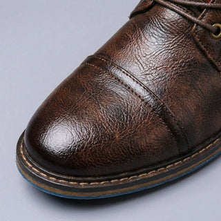 Herren Klassische Winter Lederstiefel Schnürung – Detailansicht
