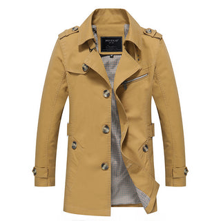 Herren Klassischer Trenchcoat Mantel | Schulterklappen