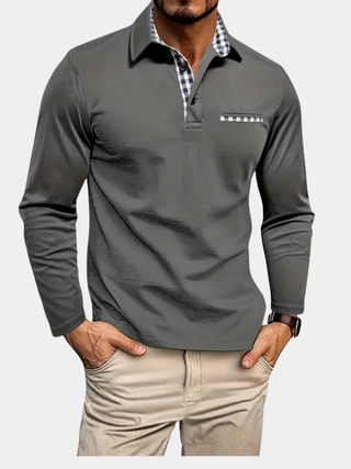 Herren Langarm Poloshirt | Mit Reißverschluss