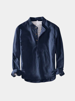 Herren Langarmshirt Henley | Stehkragen