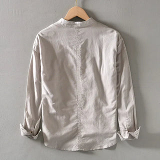 Herren Langarmshirt Henley | Stehkragen