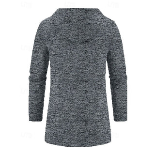 Chaqueta larga con capucha para hombre | Bolsillos con cremallera