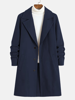 Manteau d’hiver long pour homme | Col à revers