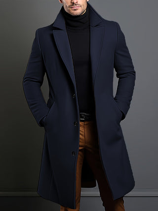 Manteau d’hiver long pour homme | Col à revers