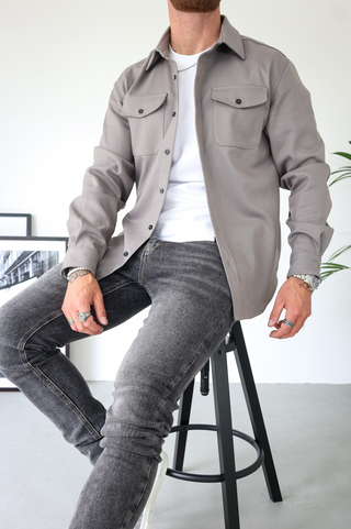 Herren Overshirt Hemdjacke | Mit Brusttaschen