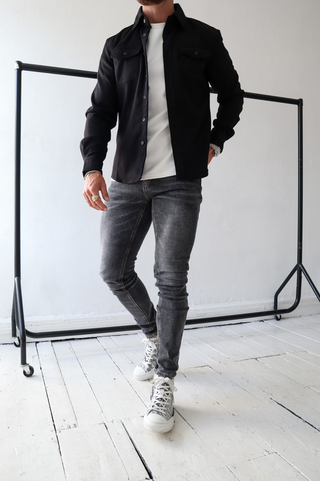 Herren Overshirt Hemdjacke | Mit Brusttaschen