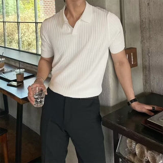 Herren Poloshirt Gerippt | Kurzarm