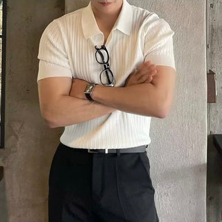 Herren Poloshirt Gerippt | Kurzarm