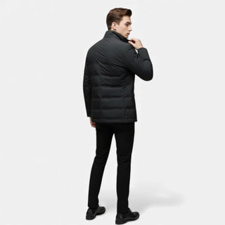 Herren Puffer Blazer Winterjacke Reverskragen – Detailansicht