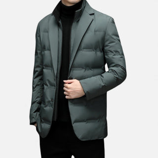 Herren Puffer Blazer Winterjacke Reverskragen – Detailansicht