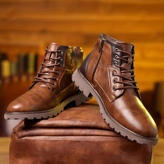 Botines de hombre con cordones | cremallera lateral