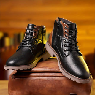 Botines de hombre con cordones | cremallera lateral