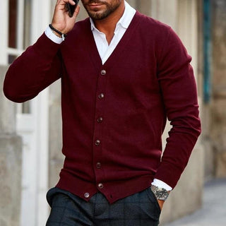 Herren Strickjacke Mit Knopfleiste | V-Ausschnitt
