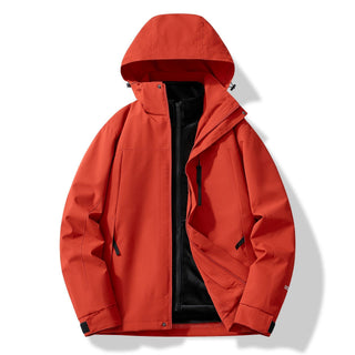 Herren Unisex Winter Skijacke Abnehmbare Kapuze – Red