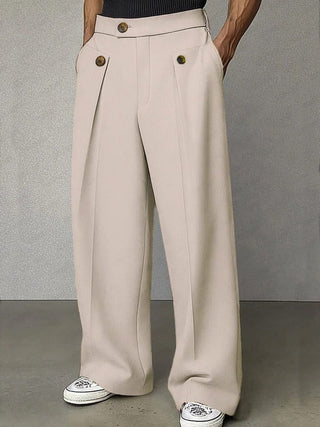 Herren Weite Bundfaltenhose | Hoher Bund