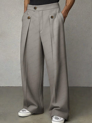 Herren Weite Bundfaltenhose | Hoher Bund