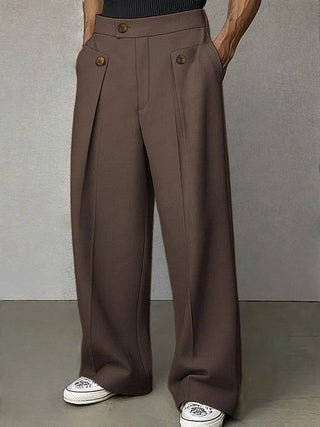 Herren Weite Bundfaltenhose | Hoher Bund