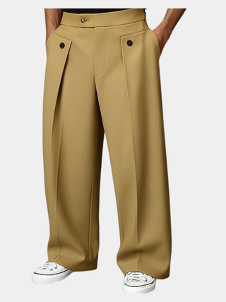 Herren Weite Bundfaltenhose | Hoher Bund