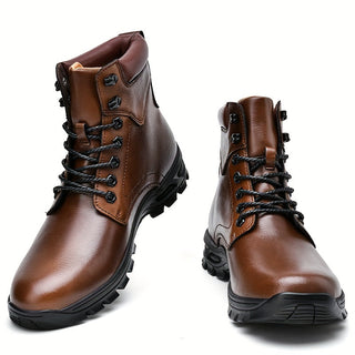 Botines de invierno para hombre con cordones | Cremallera lateral