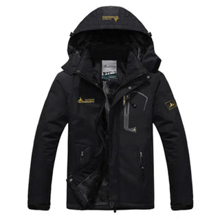 Herren Winter Skijacke Abnehmbare Kapuze – Schwarz