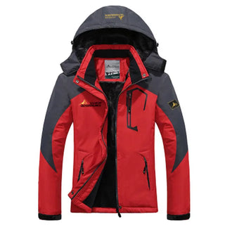 Herren Winter Skijacke Abnehmbare Kapuze – Rot