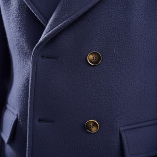 Abrigo de invierno cruzado de hombre | cuello con solapas