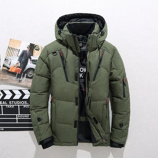 Herren Gesteppte Winterjacke Reißverschluss | Mit Kapuze