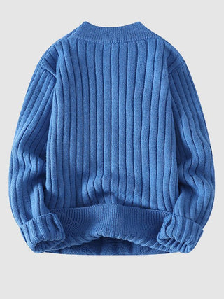 Herren Zopfmuster Pullover | Rundhalsausschnitt