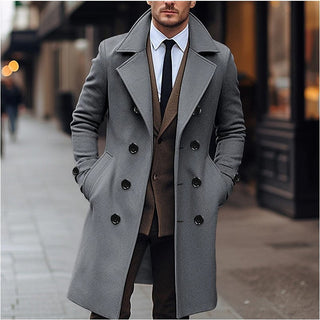 Herren Eleganter Trenchcoat Mantel | Zweireihig