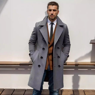 Herren Eleganter Trenchcoat Mantel | Zweireihig