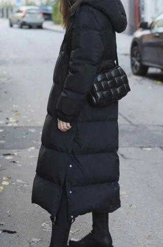 Women's Long Winter Puffer Jacket | With Hood