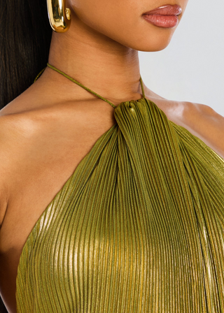 Robe de soirée plissée pour femme | Maxi