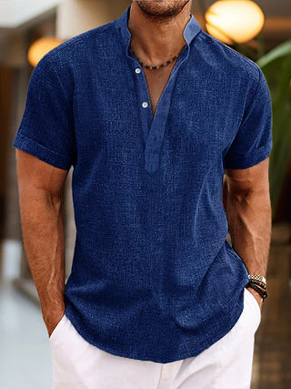 Men's Casual Summer Henley Shirt | Short Sleeve