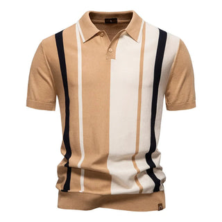 Herren Gestreiftes Poloshirt | Strick