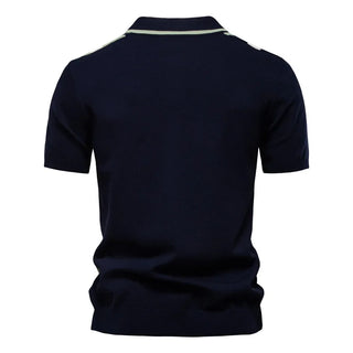 Herren Gestreiftes Poloshirt | Strick