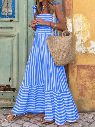 Robe d'été rayée pour femme | Maxi