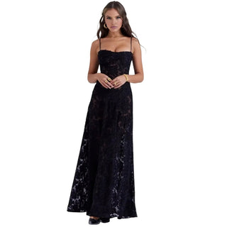 Damen Elegantes Träger Abendkleid | Maxi