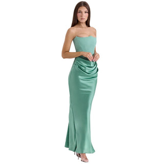 Damen Elegantes Trägerloses Abendkleid | Maxi