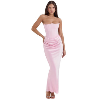 Damen Elegantes Trägerloses Abendkleid | Maxi